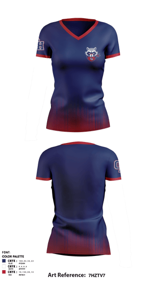 Women's Short Sleeve Vneck Shirt, Oak Hill High School, Spirit Store, Teamtime, Team time, sublimation, custom sports apparel, team uniforms, spirit wear, spiritwear, sports uniforms, custom shirts, team store, custom team store, fundraiser sports, apparel fundraiser