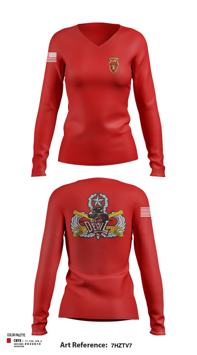 Spartans 31739633 Women's Long Sleeve V-neck Shirt - 102