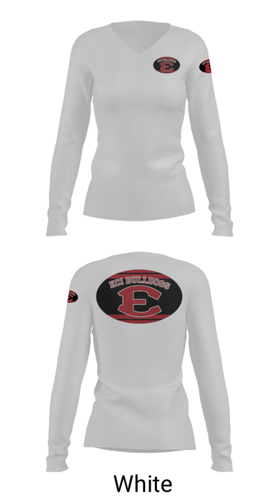 E.C.I.BULLDOGS 58430301 Women's Long Sleeve V-neck Shirt - 16