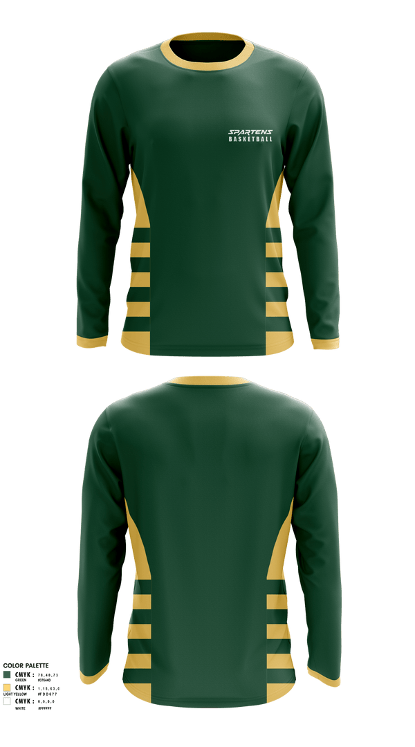 Long Sleeve Performance Shirt, Spartens, Men's Basketball, Teamtime, Team time, sublimation, custom sports apparel, team uniforms, spirit wear, spiritwear, sports uniforms, custom shirts, team store, custom team store, fundraiser sports, apparel fundraiser