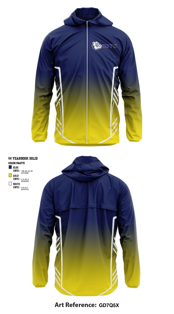 Windbreaker, Bloomingdale And Butler Youth Club, Football, Teamtime, Team time, sublimation, custom sports apparel, team uniforms, spirit wear, spiritwear, sports uniforms, custom shirts, team store, custom team store, fundraiser sports, apparel fundraiser