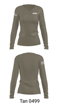 PSD 48753297 Women's Long Sleeve V-neck Shirt - 77