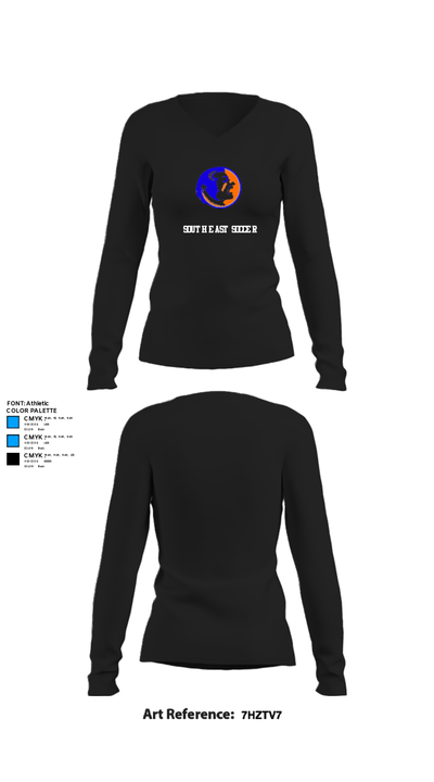 Southeast Soccer 3268103 Women's Long Sleeve V-neck Shirt - 34