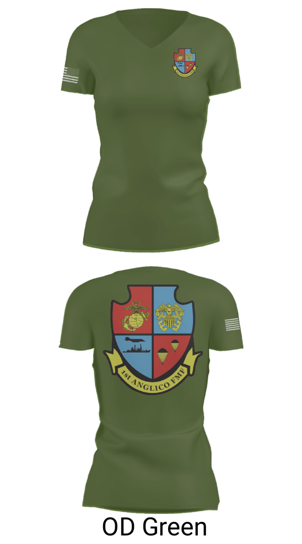 Women's Short Sleeve Vneck Shirt, 1st Anglico, , Teamtime, Team time, sublimation, custom sports apparel, team uniforms, spirit wear, spiritwear, sports uniforms, custom shirts, team store, custom team store, fundraiser sports, apparel fundraiser