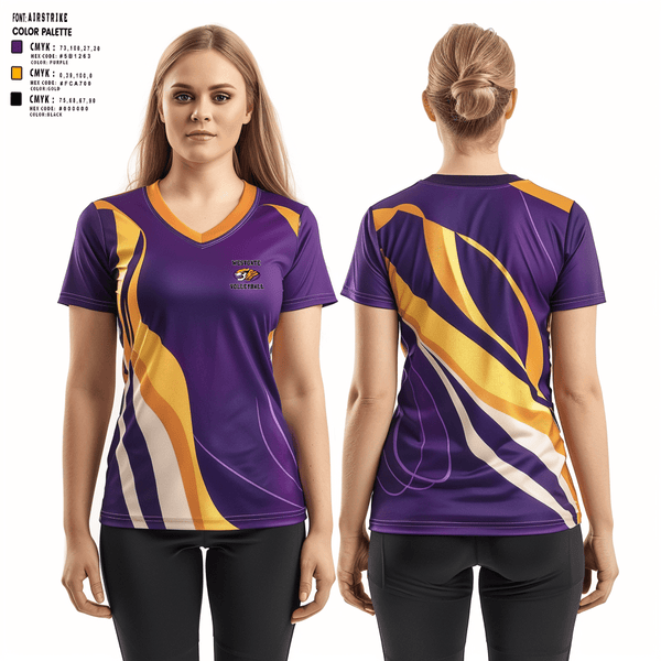 Women's Short Sleeve Vneck Shirt, Westgate High School Volleyball, Women's Volleyball, Teamtime, Team time, sublimation, custom sports apparel, team uniforms, spirit wear, spiritwear, sports uniforms, custom shirts, team store, custom team store, fundraiser sports, apparel fundraiser