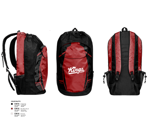 Gear Bag, KINGS, Men's Basketball, Teamtime, Team time, sublimation, custom sports apparel, team uniforms, spirit wear, spiritwear, sports uniforms, custom shirts, team store, custom team store, fundraiser sports, apparel fundraiser