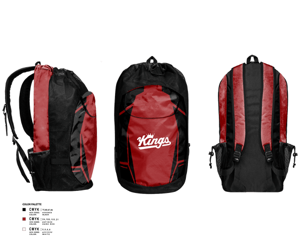 Gear Bag, KINGS, Men's Basketball, Teamtime, Team time, sublimation, custom sports apparel, team uniforms, spirit wear, spiritwear, sports uniforms, custom shirts, team store, custom team store, fundraiser sports, apparel fundraiser