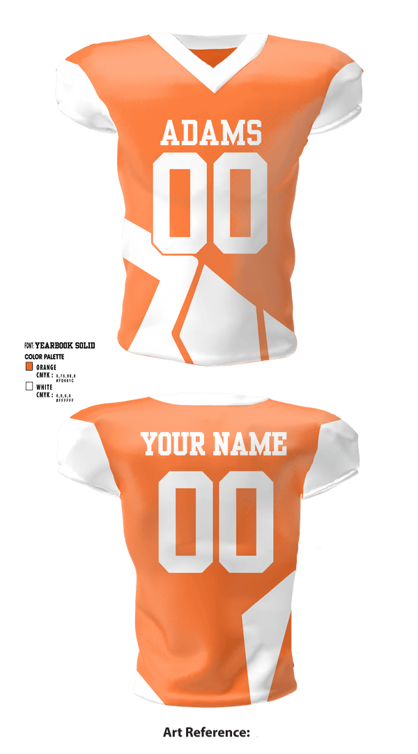 Football Jersey, Adams, Football, Teamtime, Team time, sublimation, custom sports apparel, team uniforms, spirit wear, spiritwear, sports uniforms, custom shirts, team store, custom team store, fundraiser sports, apparel fundraiser