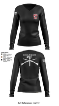 Charger Co. / 2-112th Infantry Battalion 37738588 Women's Long Sleeve V-neck Shirt - 3