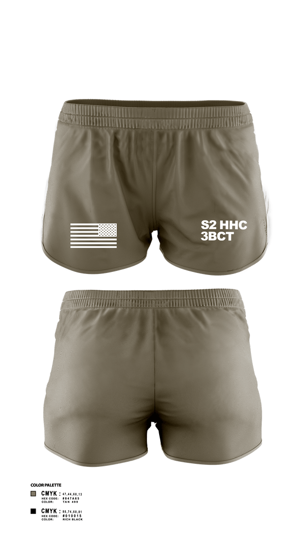 Women's Shorts, S2 HHC 3BCT, Army, Teamtime, Team time, sublimation, custom sports apparel, team uniforms, spirit wear, spiritwear, sports uniforms, custom shirts, team store, custom team store, fundraiser sports, apparel fundraiser