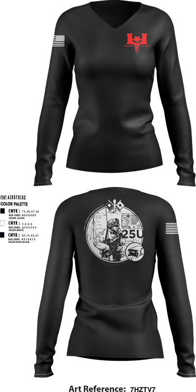 302nd EN CO 64266225 Women's Long Sleeve V-neck Shirt - 11