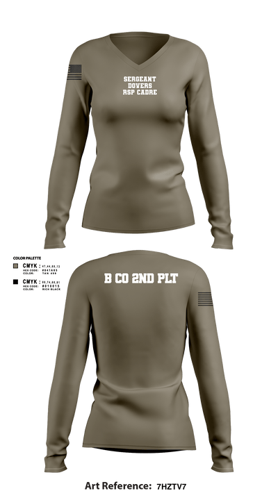 B CO 2nd PLT 16471095 Women's Long Sleeve V-neck Shirt - 2