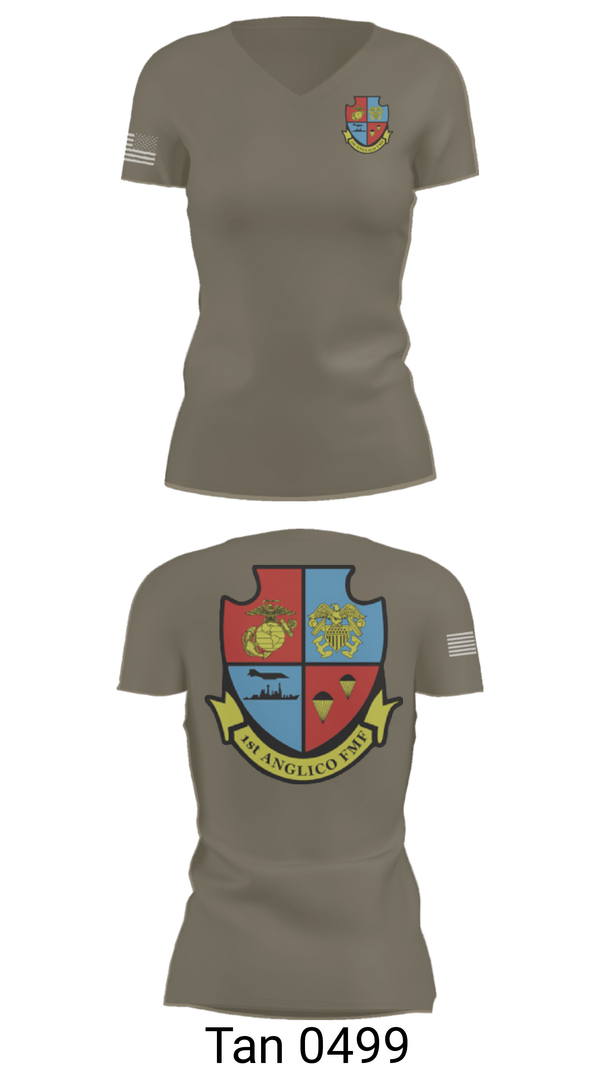 Women's Short Sleeve Vneck Shirt, 1st Anglico, , Teamtime, Team time, sublimation, custom sports apparel, team uniforms, spirit wear, spiritwear, sports uniforms, custom shirts, team store, custom team store, fundraiser sports, apparel fundraiser