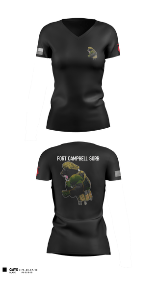 Women's Short Sleeve Vneck Shirt, Campbell SORB, Army, Teamtime, Team time, sublimation, custom sports apparel, team uniforms, spirit wear, spiritwear, sports uniforms, custom shirts, team store, custom team store, fundraiser sports, apparel fundraiser