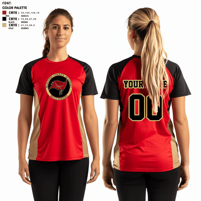 McIntosh County Academy Volleyball 47891415 Women's Short Sleeve V-neck Shirt - 3