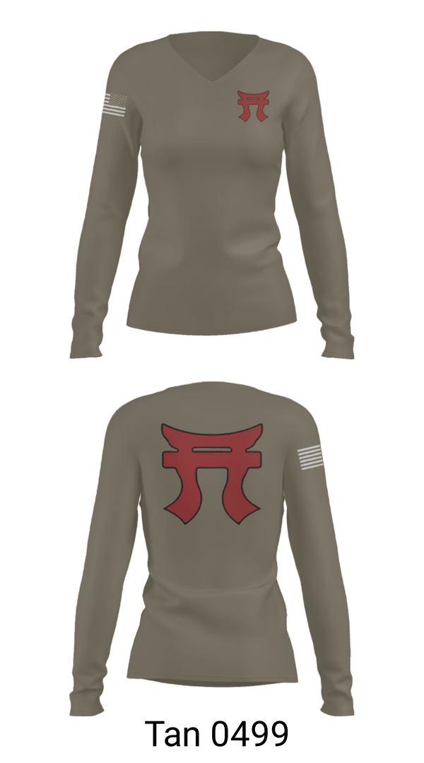 Women's Long Sleeve Vneck Shirt, 187th Iron Rakkasans, Army, Teamtime, Team time, sublimation, custom sports apparel, team uniforms, spirit wear, spiritwear, sports uniforms, custom shirts, team store, custom team store, fundraiser sports, apparel fundraiser