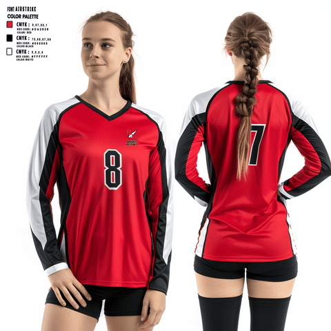 Women's Long Sleeve Vneck Shirt, Rose Hill High School Volleyball, Women's Volleyball, Teamtime, Team time, sublimation, custom sports apparel, team uniforms, spirit wear, spiritwear, sports uniforms, custom shirts, team store, custom team store, fundraiser sports, apparel fundraiser