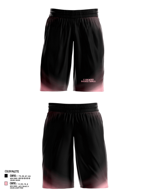 Mens Basketball Shorts, C hawks, Men's Basketball, Teamtime, Team time, sublimation, custom sports apparel, team uniforms, spirit wear, spiritwear, sports uniforms, custom shirts, team store, custom team store, fundraiser sports, apparel fundraiser