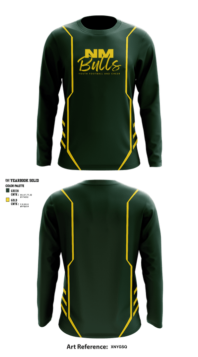 New Milford Bulls Football And Cheerleading 19489077 Long Sleeve Performance Shirt - 4