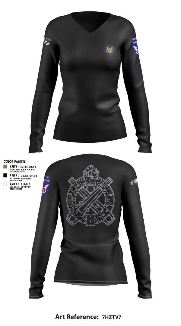 Women's Long Sleeve Vneck Shirt, 205TH MOD, Army, Teamtime, Team time, sublimation, custom sports apparel, team uniforms, spirit wear, spiritwear, sports uniforms, custom shirts, team store, custom team store, fundraiser sports, apparel fundraiser