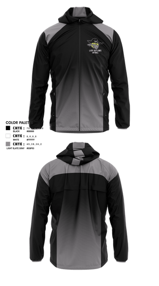 Windbreaker, Erie Lady Outlaws, Softball, Teamtime, Team time, sublimation, custom sports apparel, team uniforms, spirit wear, spiritwear, sports uniforms, custom shirts, team store, custom team store, fundraiser sports, apparel fundraiser