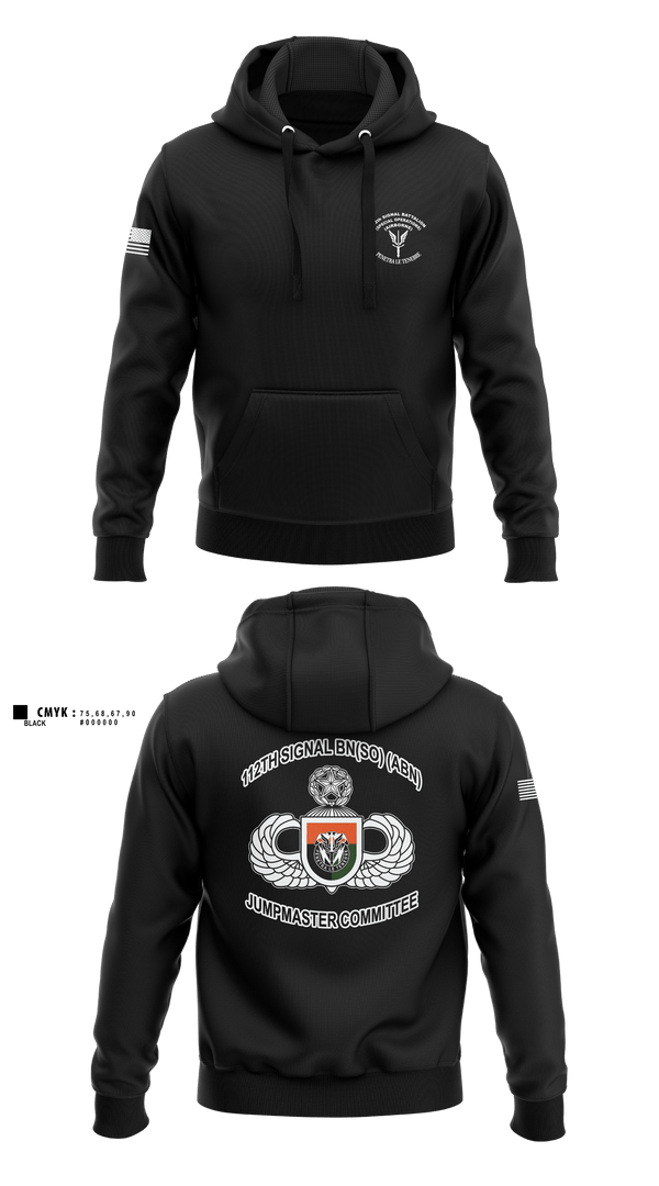 Hoodie, MCPOD-XVIII Airborne Corps2d Battalion, 3d Special Forces Group112th Signal Jumpmaster, Army, Teamtime, Team time, sublimation, custom sports apparel, team uniforms, spirit wear, spiritwear, sports uniforms, custom shirts, team store, custom team store, fundraiser sports, apparel fundraiser