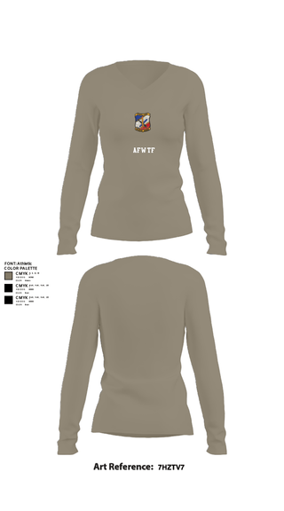 Women's Long Sleeve Vneck Shirt, AFWTF, Navy, Teamtime, Team time, sublimation, custom sports apparel, team uniforms, spirit wear, spiritwear, sports uniforms, custom shirts, team store, custom team store, fundraiser sports, apparel fundraiser