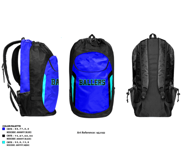 Gear Bag, Ballers, Men's Basketball, Teamtime, Team time, sublimation, custom sports apparel, team uniforms, spirit wear, spiritwear, sports uniforms, custom shirts, team store, custom team store, fundraiser sports, apparel fundraiser