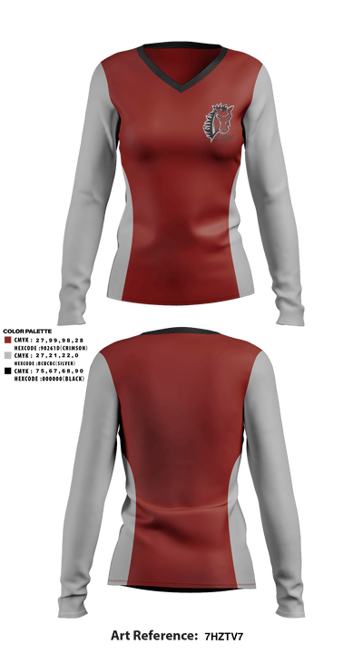 Lee's Summit North High School Volleyball 57124579 Women's Long Sleeve V-neck Shirt - 1