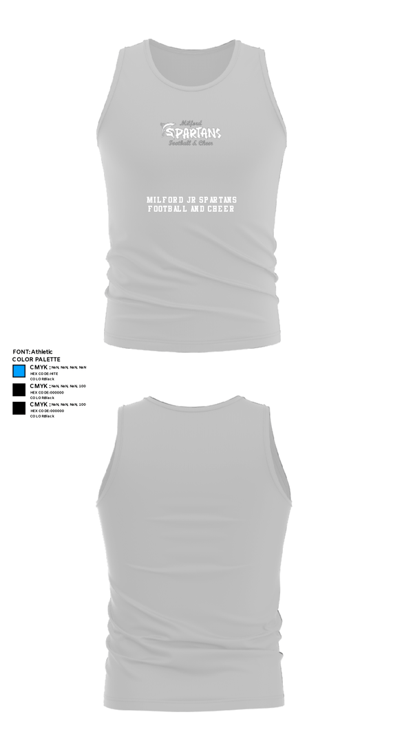 Tank Top, Milford Jr Spartans Football and Cheer, Football, Teamtime, Team time, sublimation, custom sports apparel, team uniforms, spirit wear, spiritwear, sports uniforms, custom shirts, team store, custom team store, fundraiser sports, apparel fundraiser