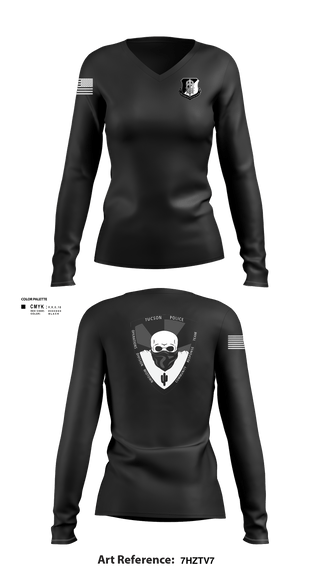 Women's Long Sleeve Vneck Shirt, Operations Division Midtown: Community Response Team, Police, Teamtime, Team time, sublimation, custom sports apparel, team uniforms, spirit wear, spiritwear, sports uniforms, custom shirts, team store, custom team store, fundraiser sports, apparel fundraiser