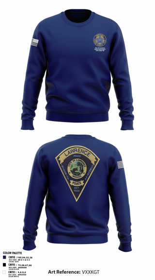 Crew Neck Sweatshirt, Lawrence Police FOP 1599, Police, Teamtime, Team time, sublimation, custom sports apparel, team uniforms, spirit wear, spiritwear, sports uniforms, custom shirts, team store, custom team store, fundraiser sports, apparel fundraiser