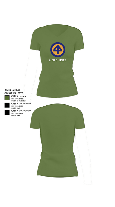 A CO 2-113th 30302510 Women's Short Sleeve V-neck Shirt - 44