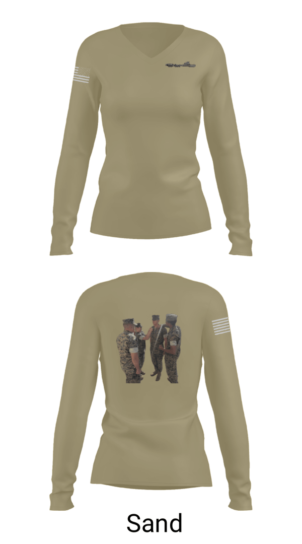 Women's Long Sleeve Vneck Shirt, 11Th MAR REG, Marines, Teamtime, Team time, sublimation, custom sports apparel, team uniforms, spirit wear, spiritwear, sports uniforms, custom shirts, team store, custom team store, fundraiser sports, apparel fundraiser