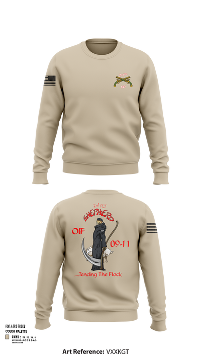 217th MP CO 3rd platoon Iraq 09-10 88609784 Crew Neck Sweatshirt - 103