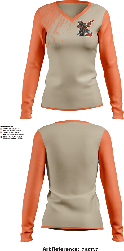 Moonshine Mafia 37454140 Women's Long Sleeve V-neck Shirt - 1