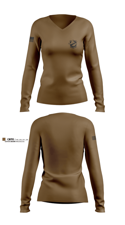 3rd PLT, Alpha Company, 2nd Cavalry 5th regiment 38799730 Women's Long Sleeve V-neck Shirt - 2