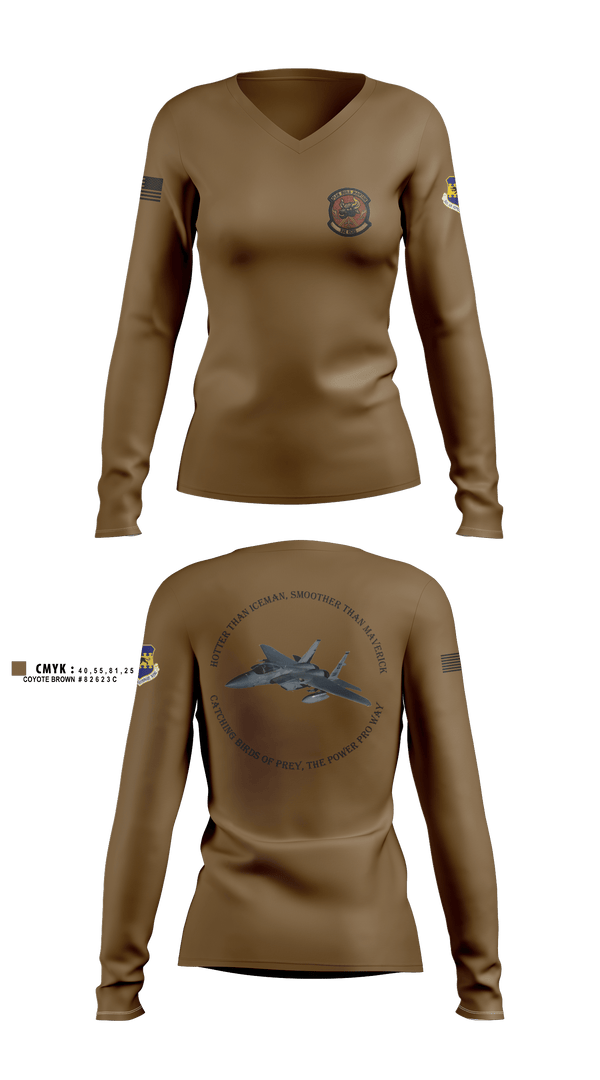 Women's Long Sleeve Vneck Shirt, 332 ECES, Air Force, Teamtime, Team time, sublimation, custom sports apparel, team uniforms, spirit wear, spiritwear, sports uniforms, custom shirts, team store, custom team store, fundraiser sports, apparel fundraiser