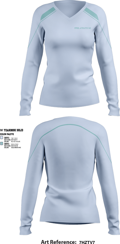 Steel athletic ms 17495353 Women's Long Sleeve V-neck Shirt - 1