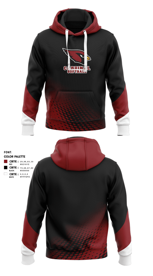 Hoodie, Pompton Lakes Cardinals, Softball, Teamtime, Team time, sublimation, custom sports apparel, team uniforms, spirit wear, spiritwear, sports uniforms, custom shirts, team store, custom team store, fundraiser sports, apparel fundraiser