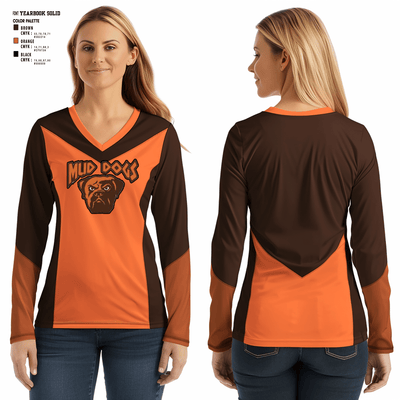 Mud dogs 80113127 Women's Long Sleeve V-neck Shirt - 1