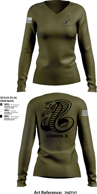 Women's Long Sleeve Vneck Shirt, Fox troop, Army, Teamtime, Team time, sublimation, custom sports apparel, team uniforms, spirit wear, spiritwear, sports uniforms, custom shirts, team store, custom team store, fundraiser sports, apparel fundraiser