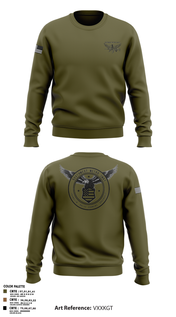 Crew Neck Sweatshirt, Southwest Metro SWAT, Police, Teamtime, Team time, sublimation, custom sports apparel, team uniforms, spirit wear, spiritwear, sports uniforms, custom shirts, team store, custom team store, fundraiser sports, apparel fundraiser