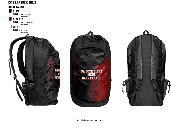 Gear Bag, SA BOYZ ELITE, Men's Basketball, Teamtime, Team time, sublimation, custom sports apparel, team uniforms, spirit wear, spiritwear, sports uniforms, custom shirts, team store, custom team store, fundraiser sports, apparel fundraiser
