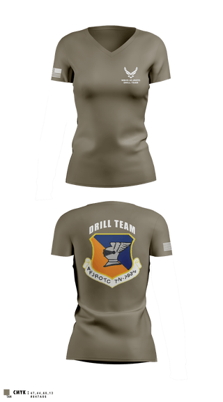 Women's Short Sleeve Vneck Shirt, WBHS AFJROTC, Air Force, Teamtime, Team time, sublimation, custom sports apparel, team uniforms, spirit wear, spiritwear, sports uniforms, custom shirts, team store, custom team store, fundraiser sports, apparel fundraiser