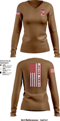 Lenape High School Army JROTC 4758129 Women's Long Sleeve V-neck Shirt - 2