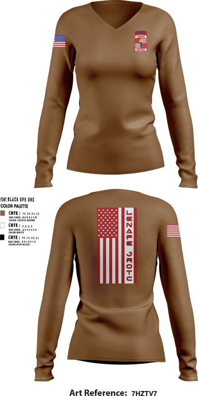 Lenape High School Army JROTC 4758129 Women's Long Sleeve V-neck Shirt - 2