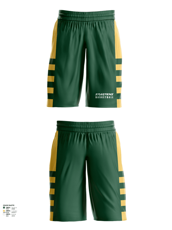 Mens Basketball Shorts, Spartens, Men's Basketball, Teamtime, Team time, sublimation, custom sports apparel, team uniforms, spirit wear, spiritwear, sports uniforms, custom shirts, team store, custom team store, fundraiser sports, apparel fundraiser