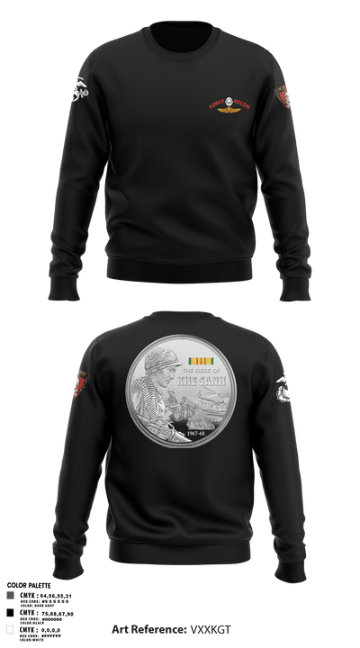 B Co. 3rd Recon Bn Force Reconnaissance3rd Recon Co.3rd Reconnaissance 55773170 Crew Neck Sweatshirt - 3