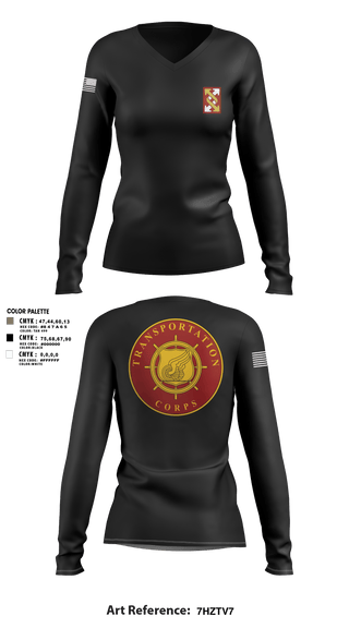 Women's Long Sleeve Vneck Shirt, 993rd Transportation Company, Army, Teamtime, Team time, sublimation, custom sports apparel, team uniforms, spirit wear, spiritwear, sports uniforms, custom shirts, team store, custom team store, fundraiser sports, apparel fundraiser